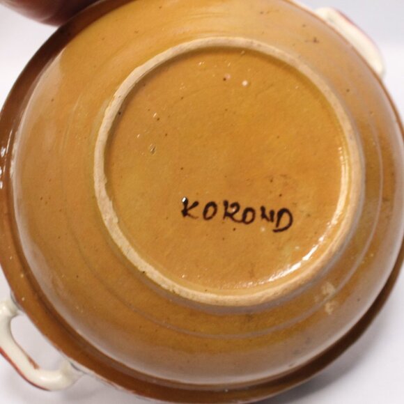 Antique Signed Korond Floral Pottery Bowl from Romania - Picture 5 of 8
